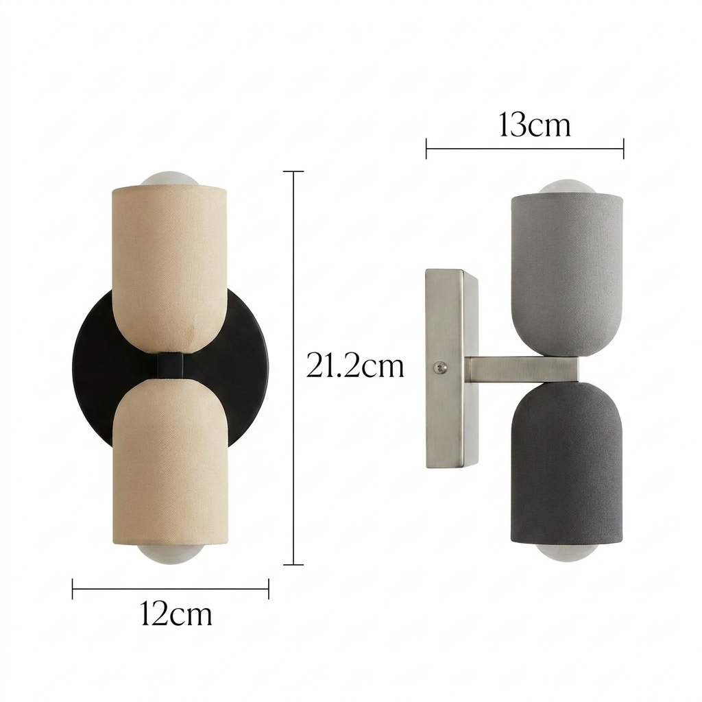 Modern Metal Cylinder LED Wall Sconce 2-Light