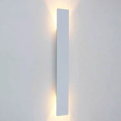 Modern Slim Rectangular LED Outdoor Wall Sconce Lamp 2-Light