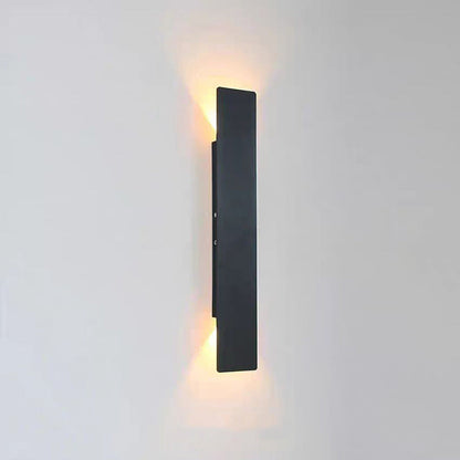 Modern Slim Rectangular LED Outdoor Wall Sconce Lamp 2-Light