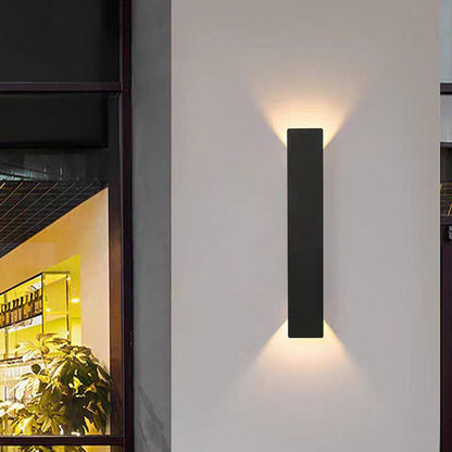 Modern Slim Rectangular LED Outdoor Wall Sconce Lamp 2-Light