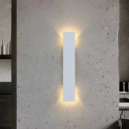 Modern Slim Rectangular LED Outdoor Wall Sconce Lamp 2-Light