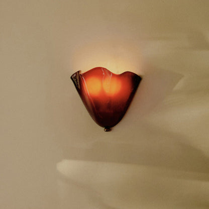 Retro Stained Glass Skirt Shell Wall Sconce LED 1-light