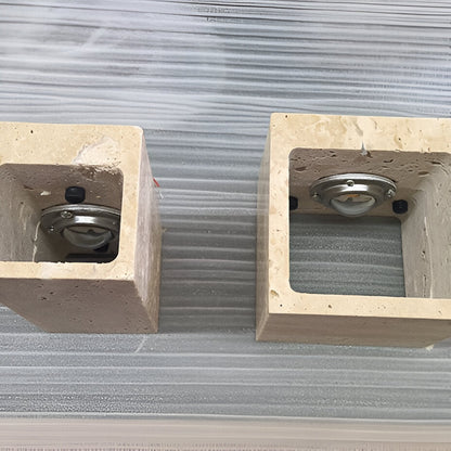 Minimalist Travertine Stone Square Outdoor Wall Light LED 1-Light