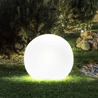 Modern PE Globe Outdoor Garden Light LED Rechargeable